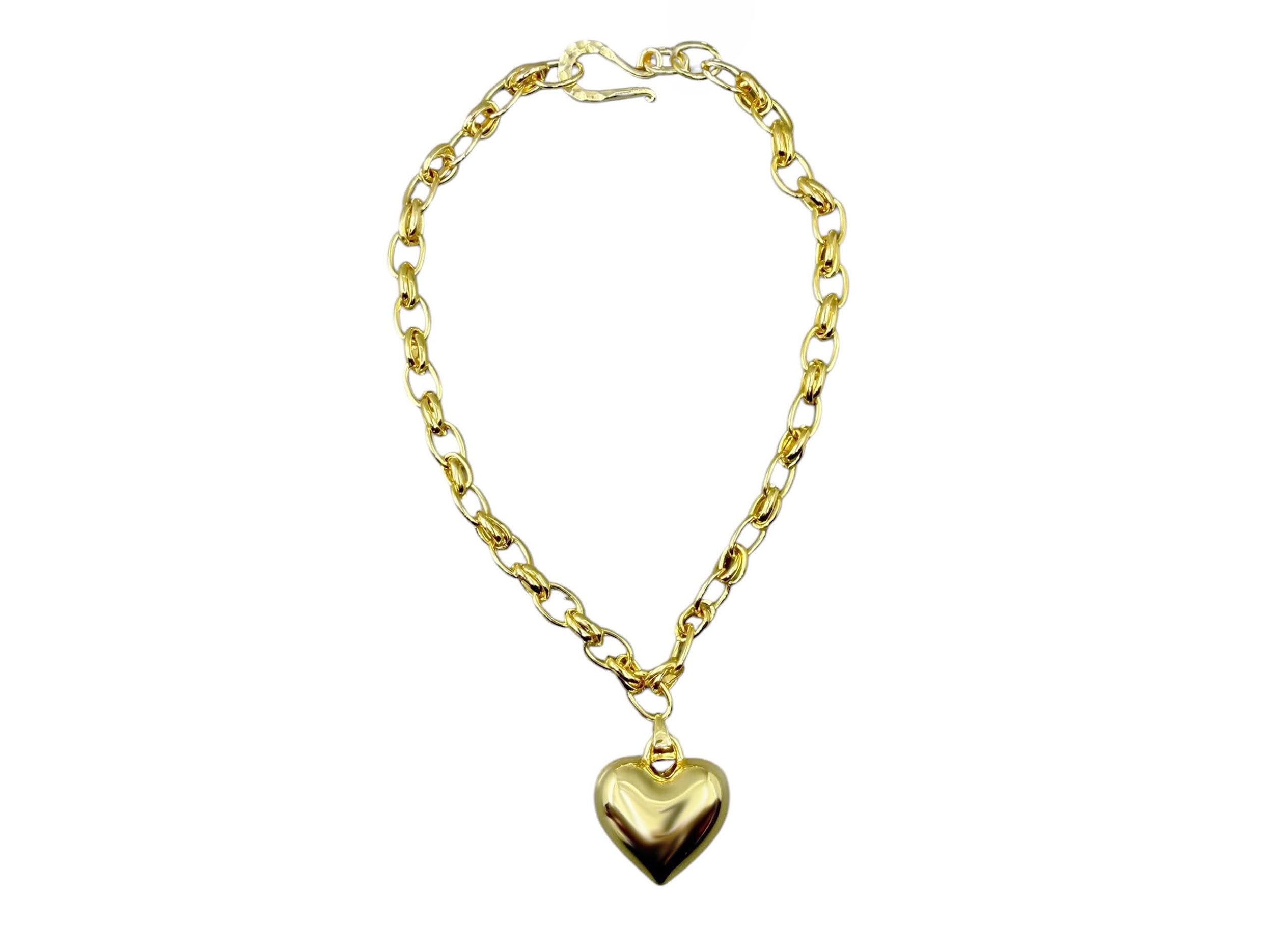 Gold Heart Charm Necklace