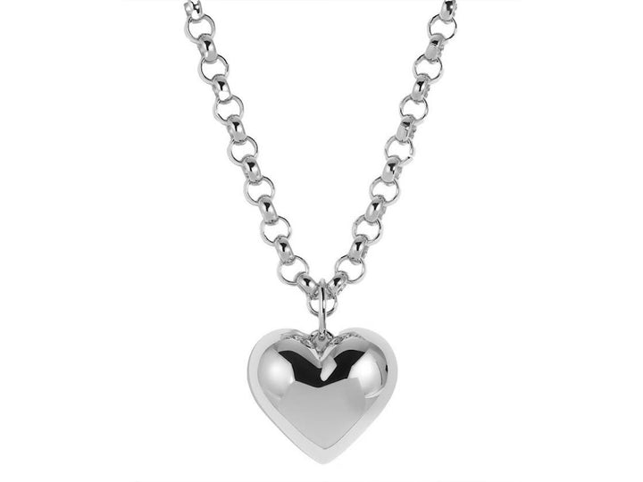 Silver Bubble Heart Necklace