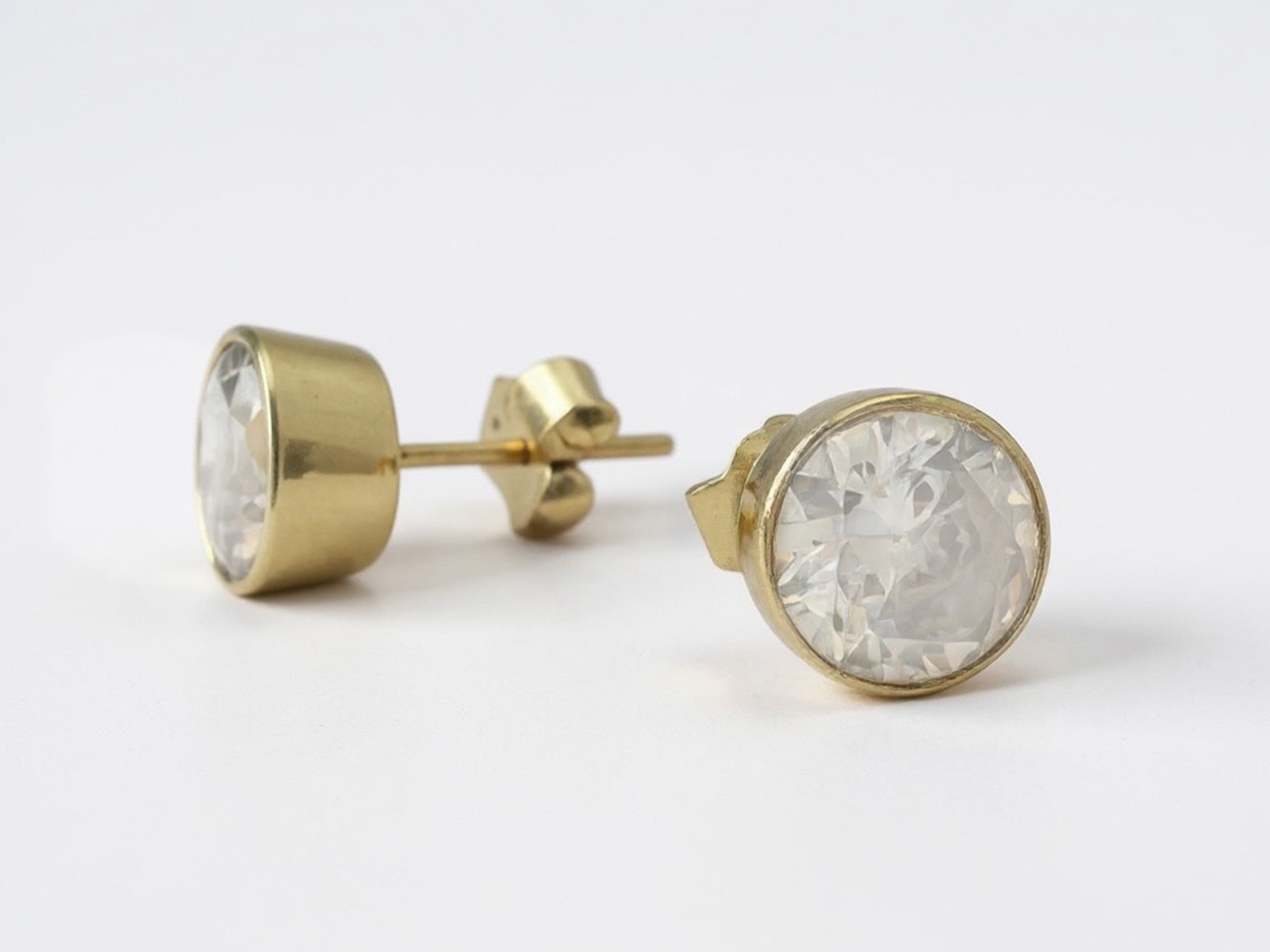 Gold 8mm CZ Studs