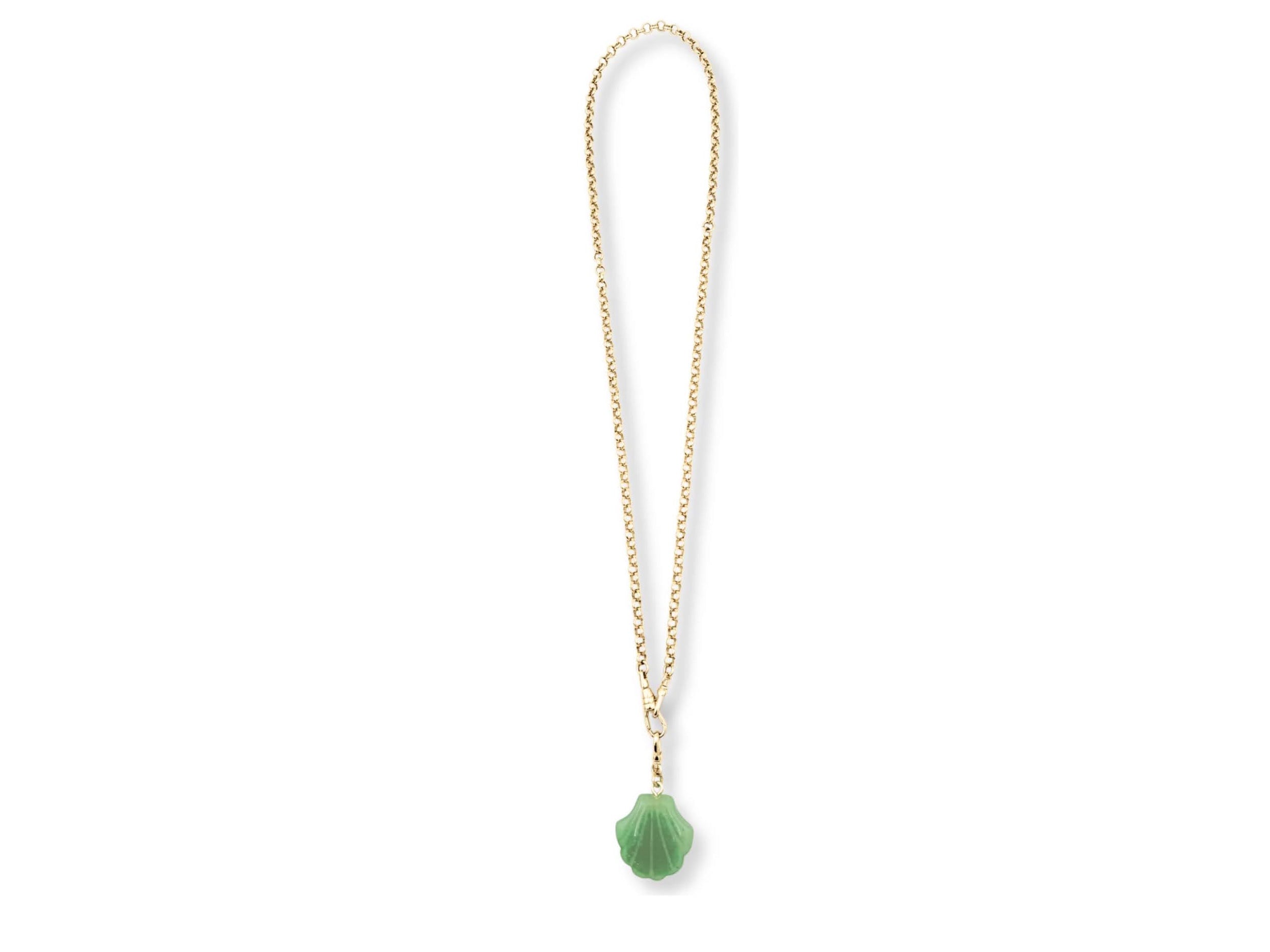Green Aventurine Shell Charm Necklace