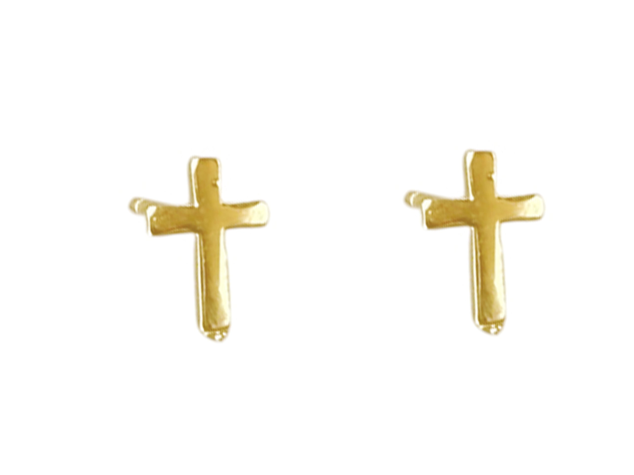 Gold Cross Stud Earrings