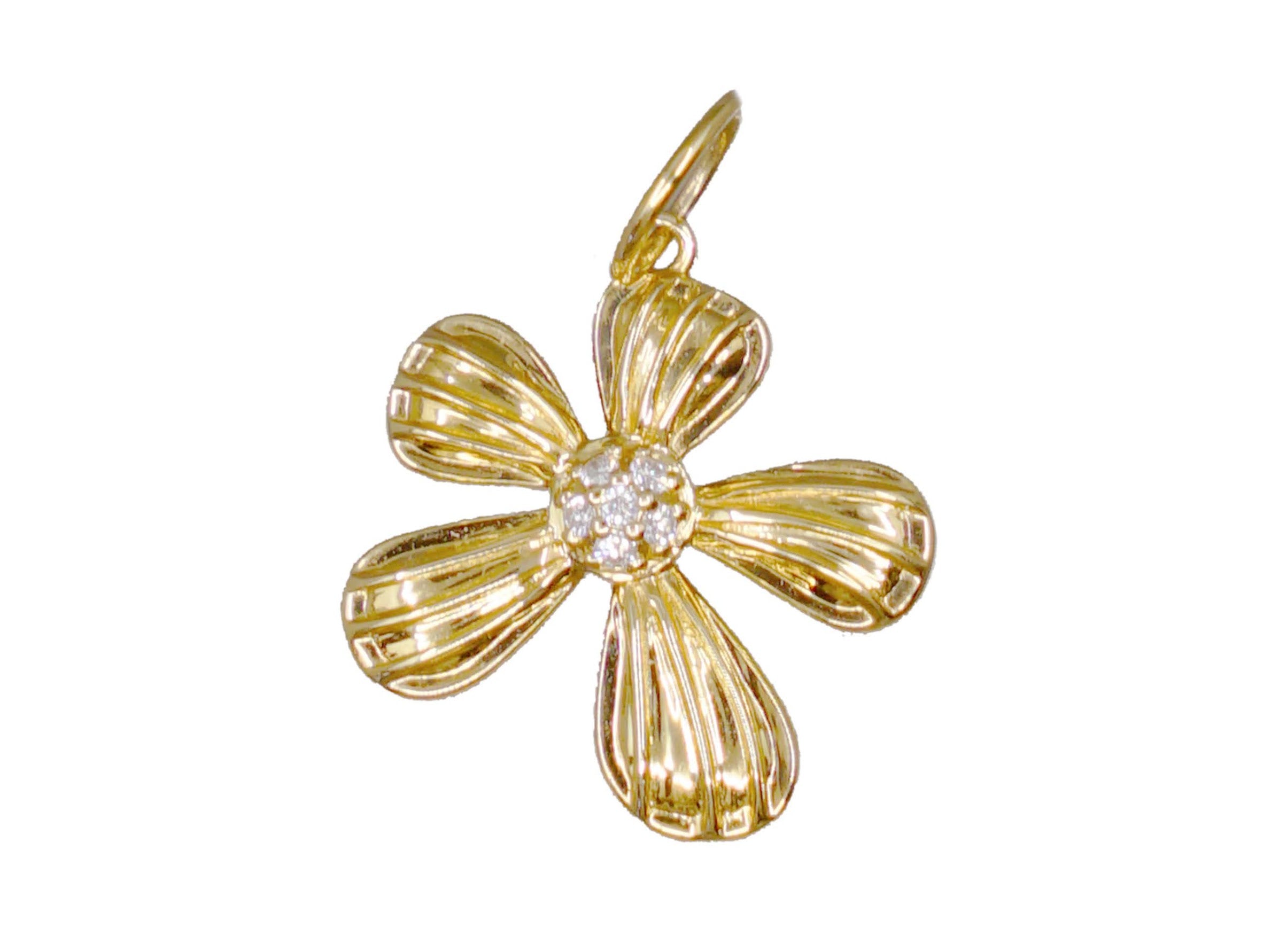 14k Flower Power Pendant with Diamonds
