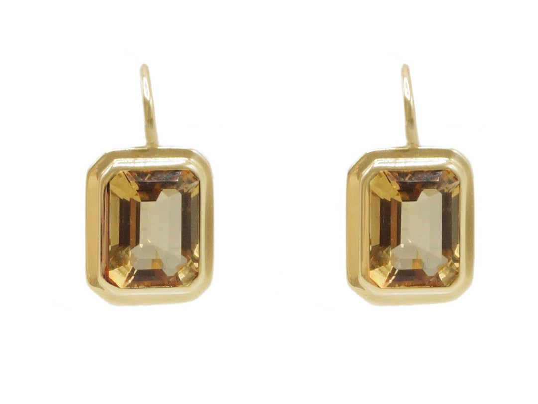 18k Citrine Drop Earrings