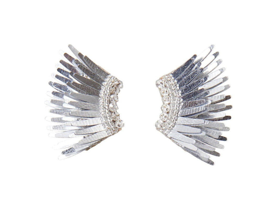 Silver Mini Metallic Winged Earrings
