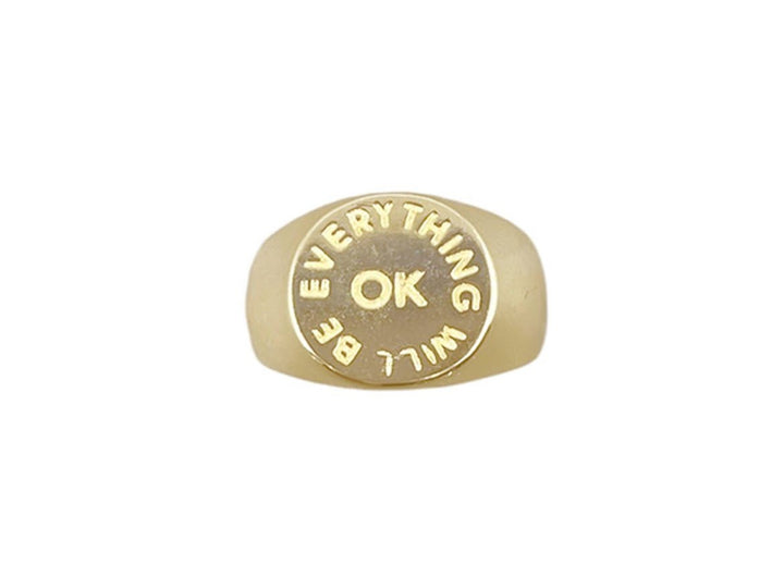 Gold "Everything Will Be OK" Ring