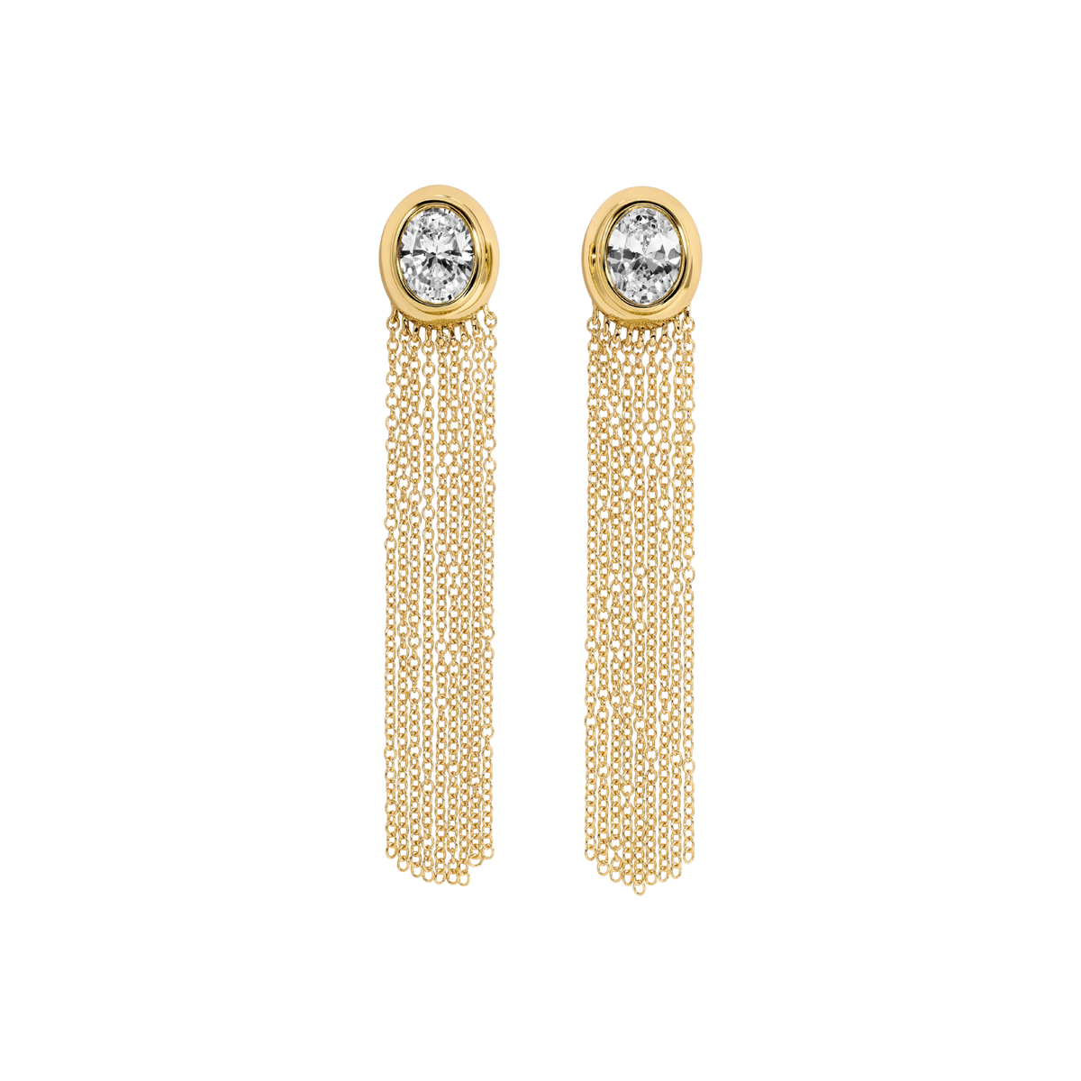 Gold Fringe Earrings with CZs (Coming Soon)