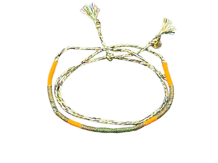 Olive and Orange Cord Bracelet or Necklace