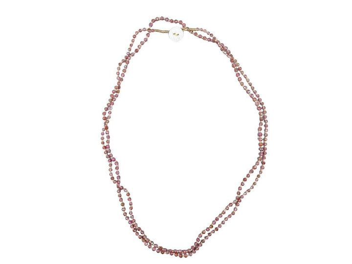 Tiny Pink Sapphire Bead Necklace