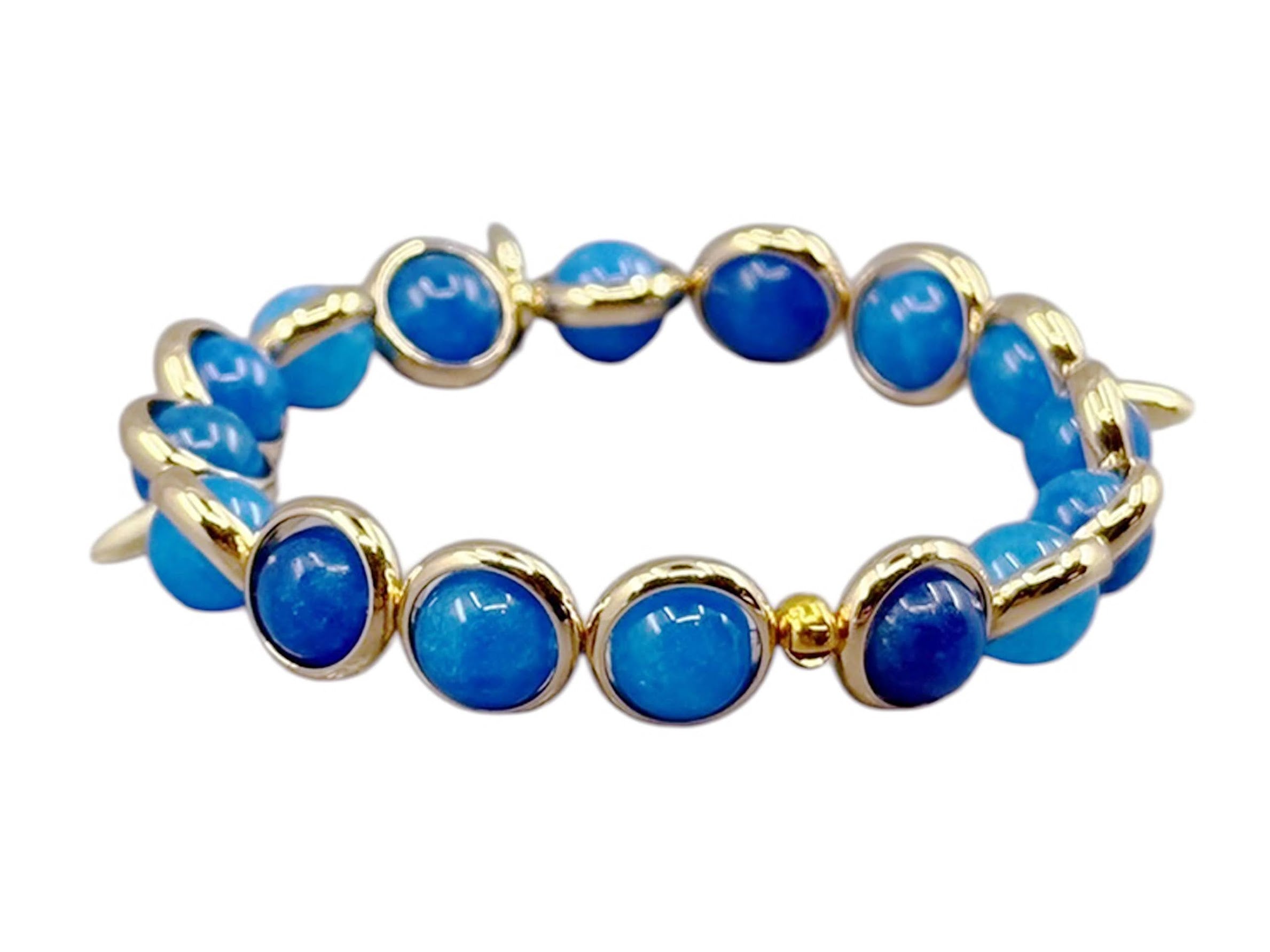 Cobalt Jade 8mm Bead Bracelet