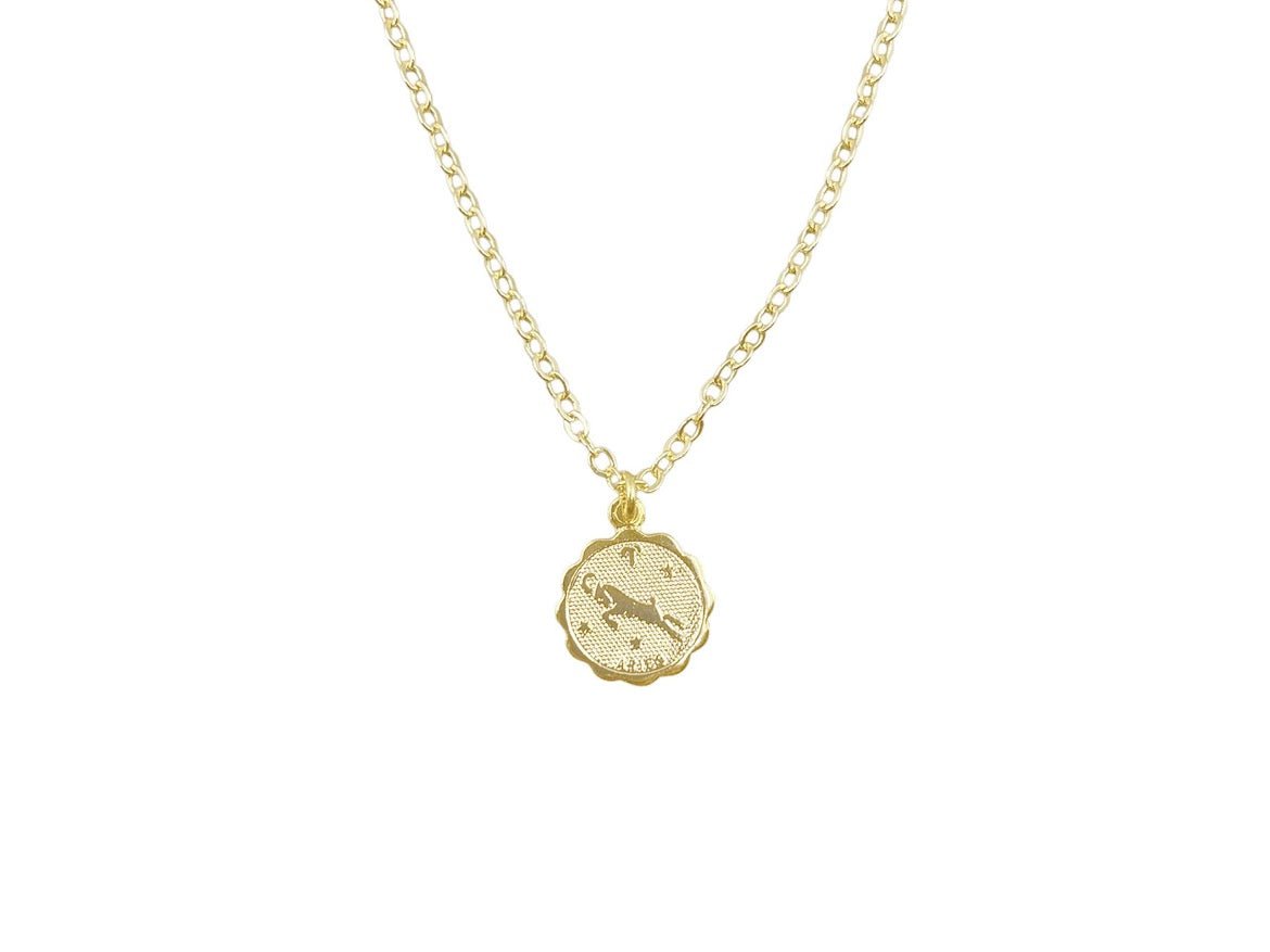 Gold Aries Charm Necklace