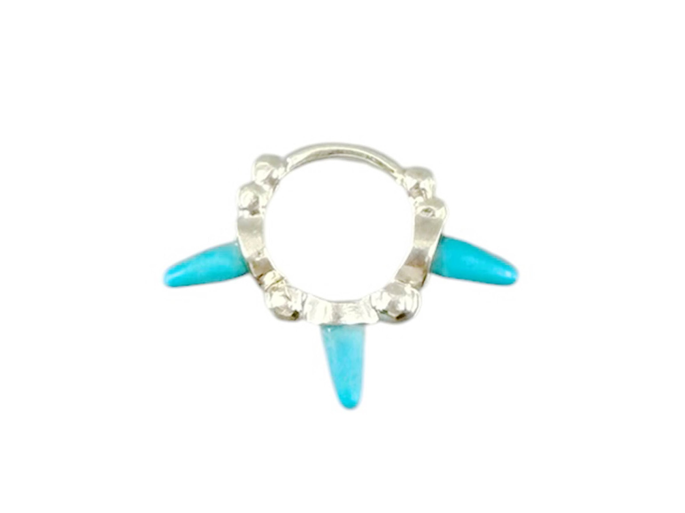 Turquoise Spike Hoop