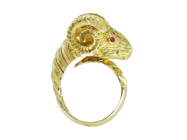 18k Vintage Lalaounis Rams Head Ring