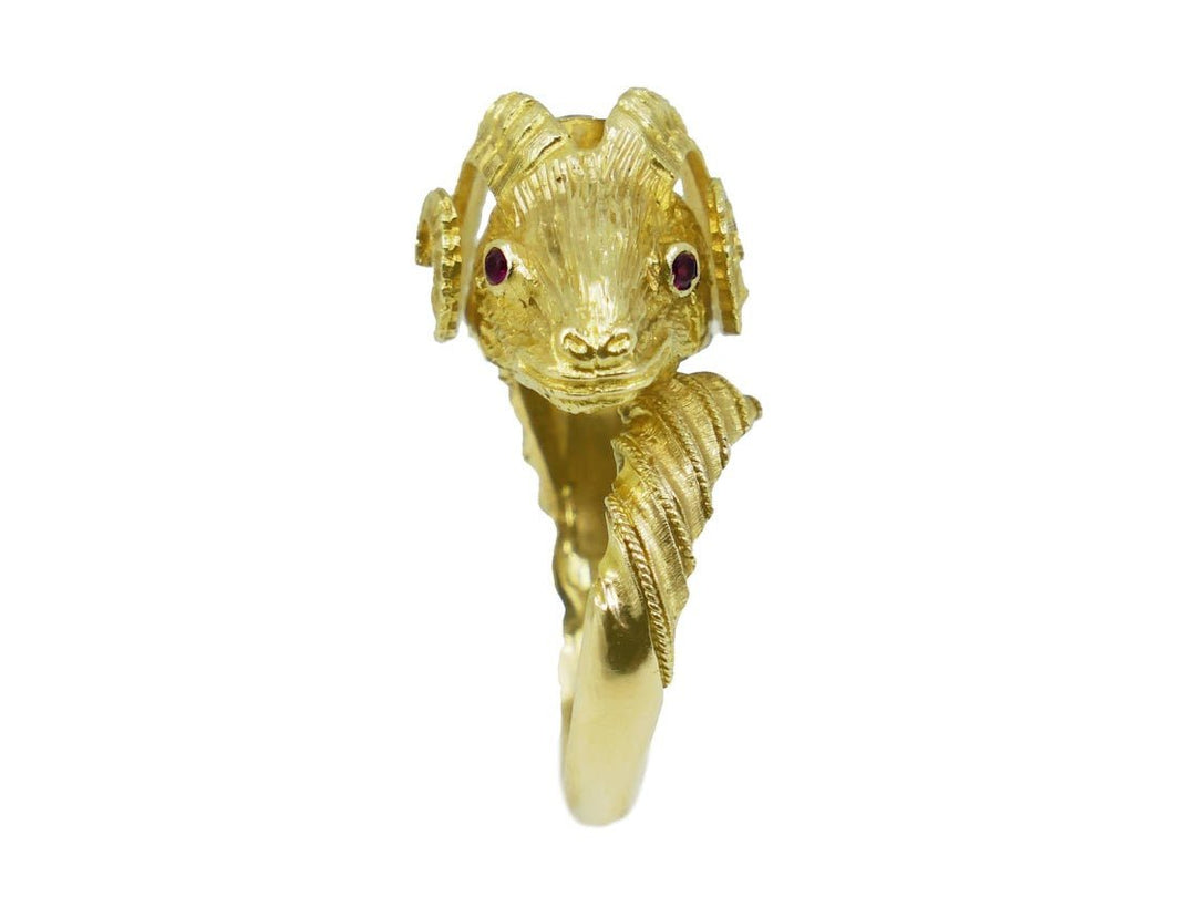 18k Vintage Lalaounis Rams Head Ring