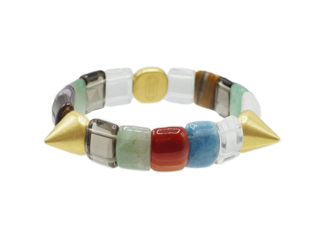 Multi Gemstone Luxe Spike Arches Bracelet