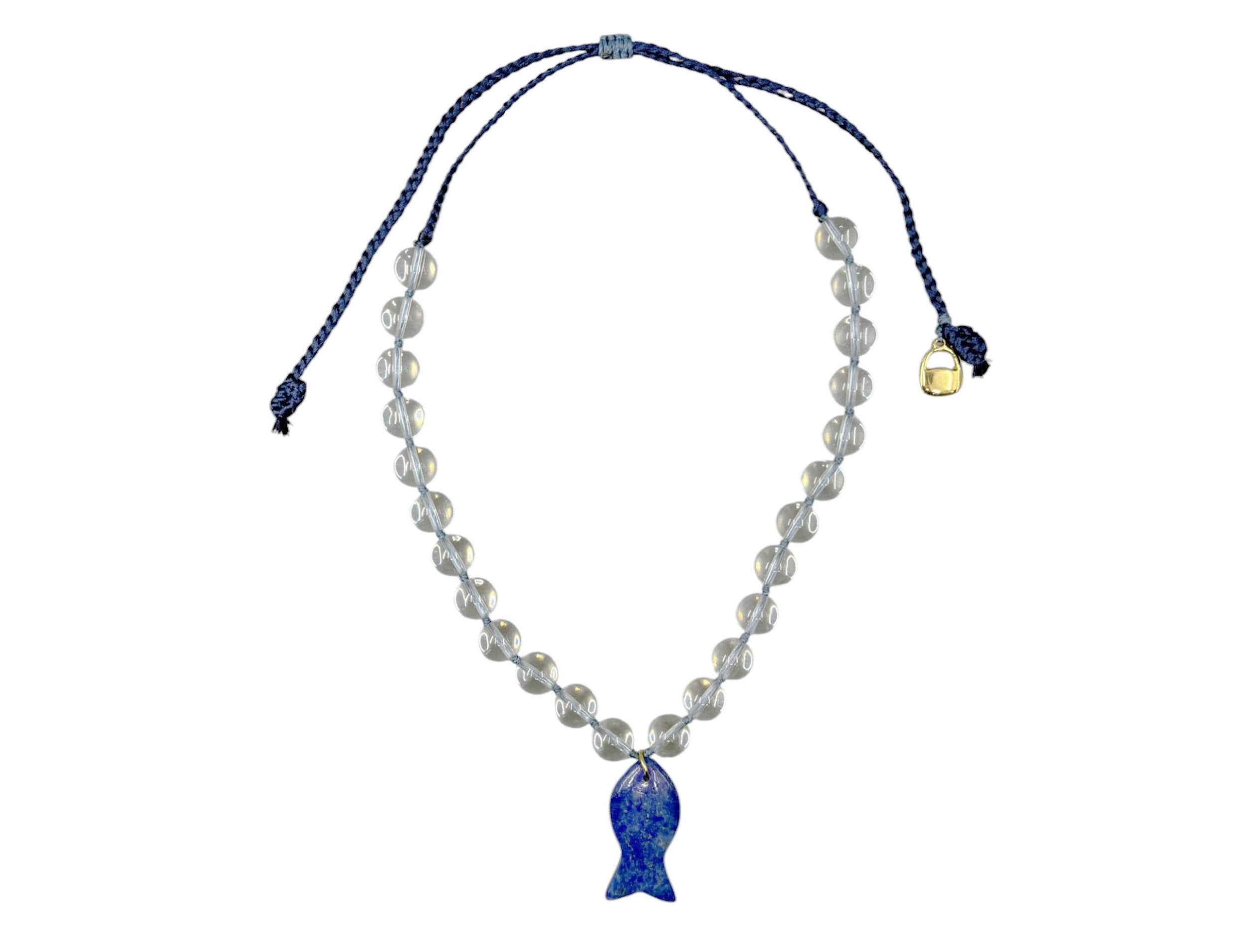 Lapis Sardine Charm Necklace