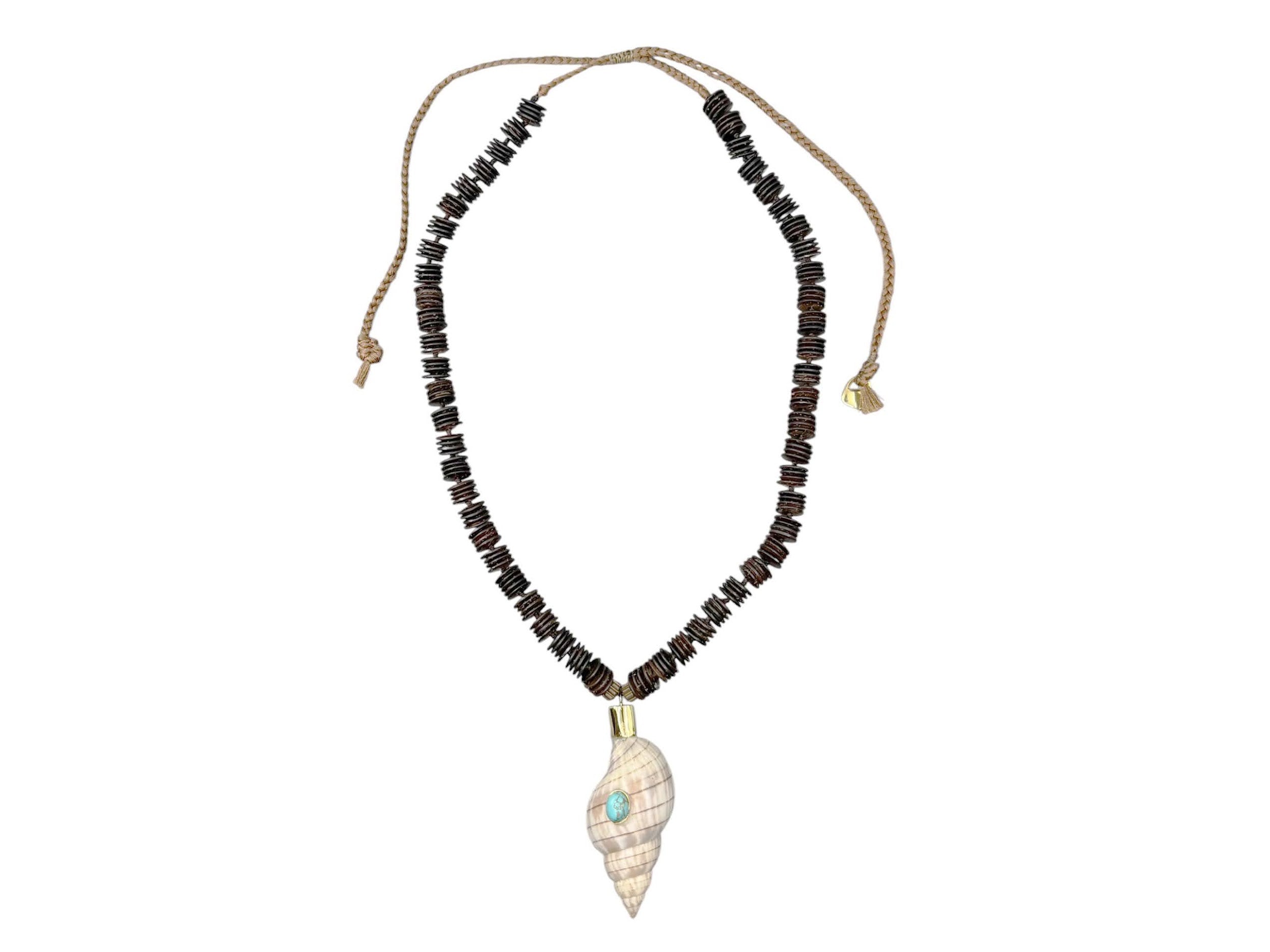 Striped Tulip Shell Charm Necklace