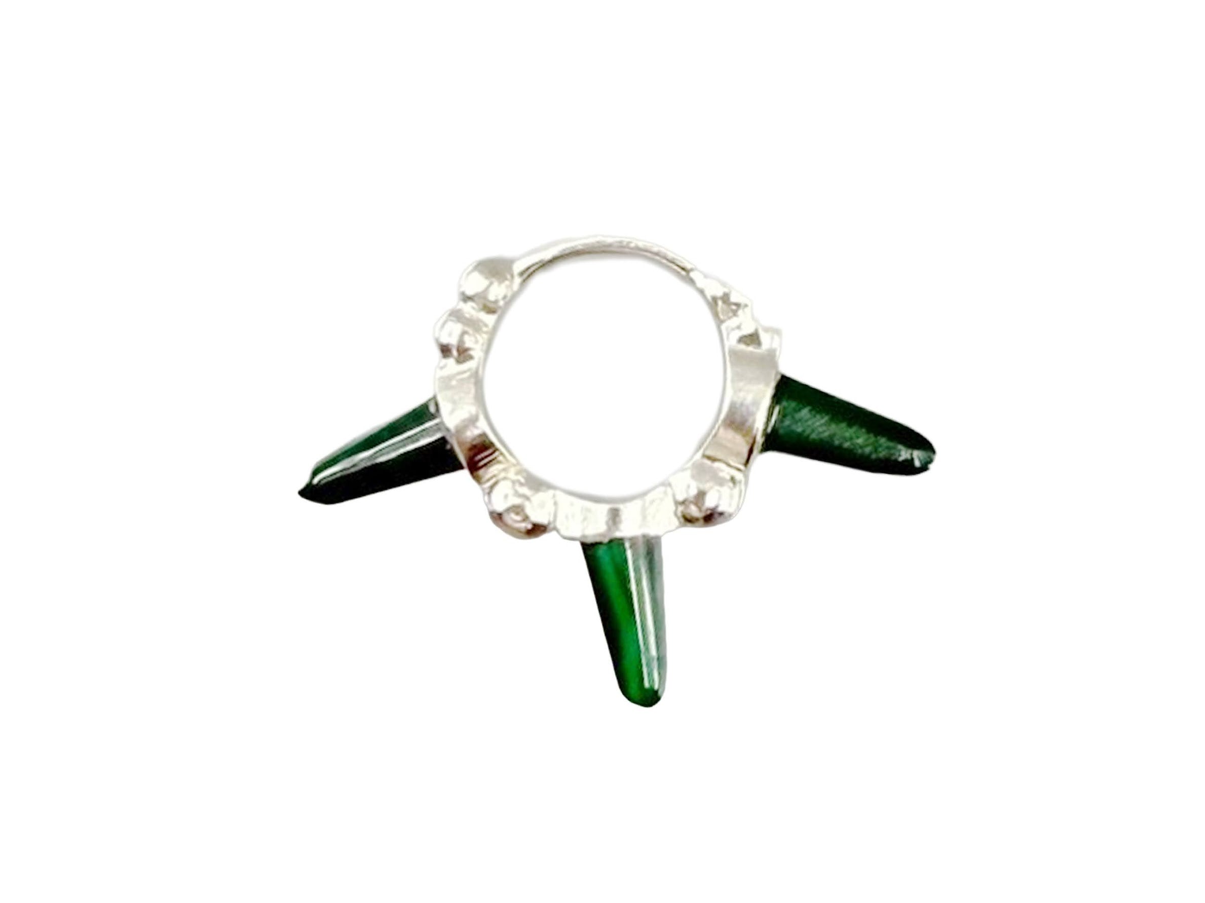 Malachite Spike Hoop