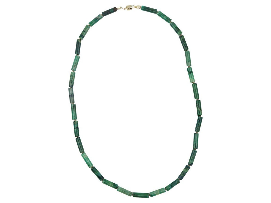 Jade Tube Bead Strand Necklace