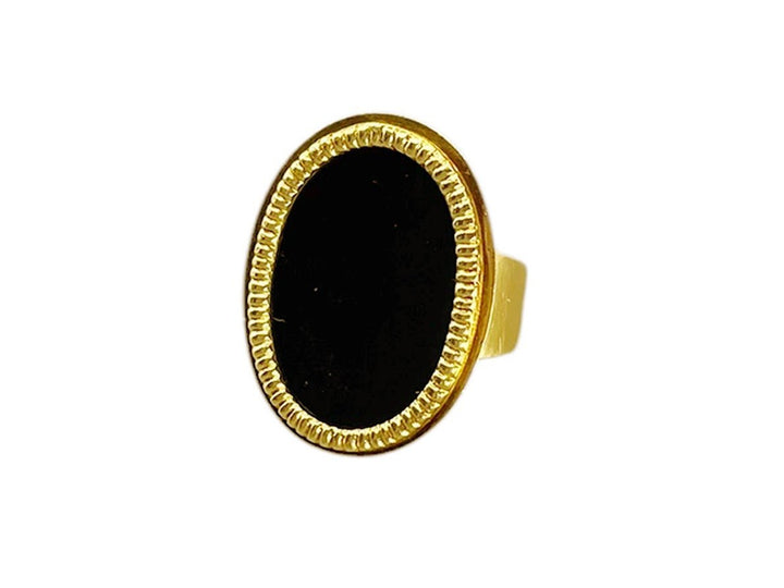 18k 1990s Onyx Statement Ring