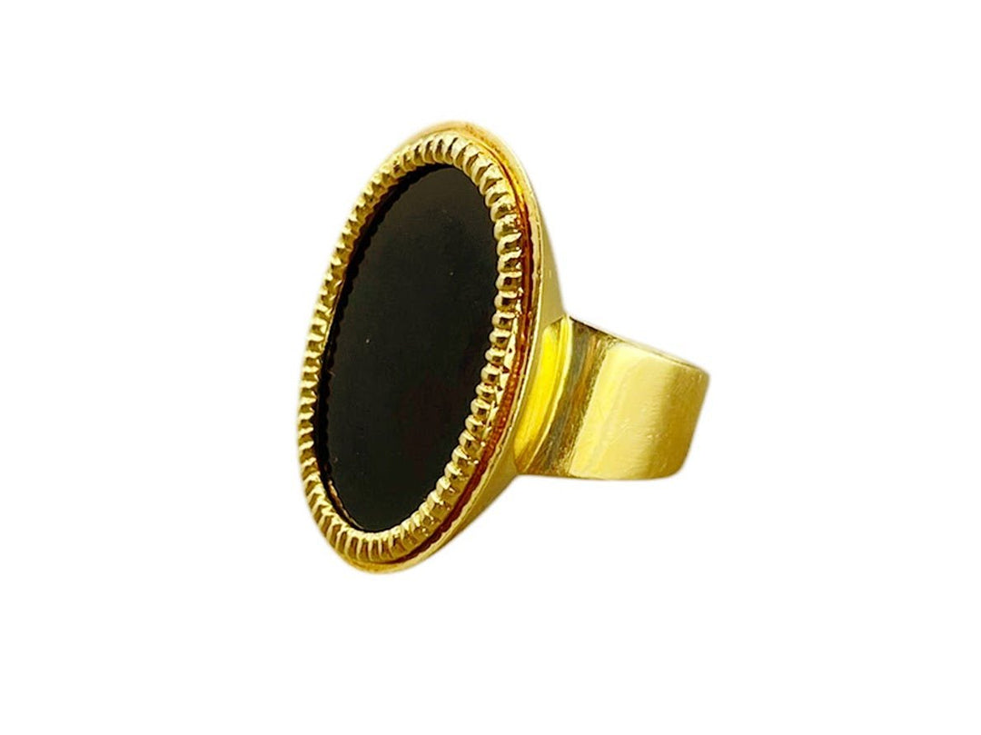 18k 1990s Onyx Statement Ring