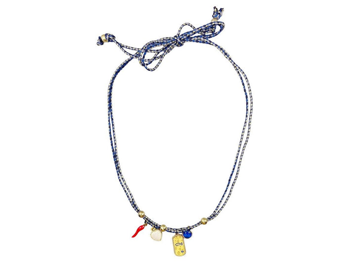Navy and Gold Magical Charm Necklace