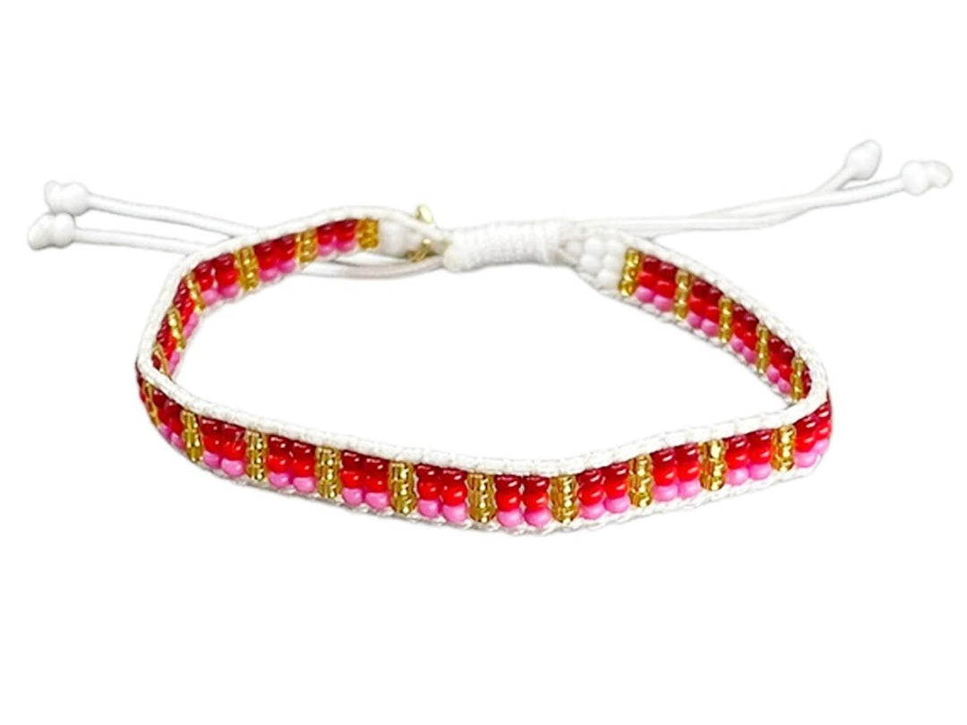 Beaded Ombre Pink Squares Bracelet