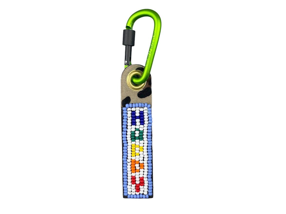 HAPPY Beaded Rainbow Bag Charm