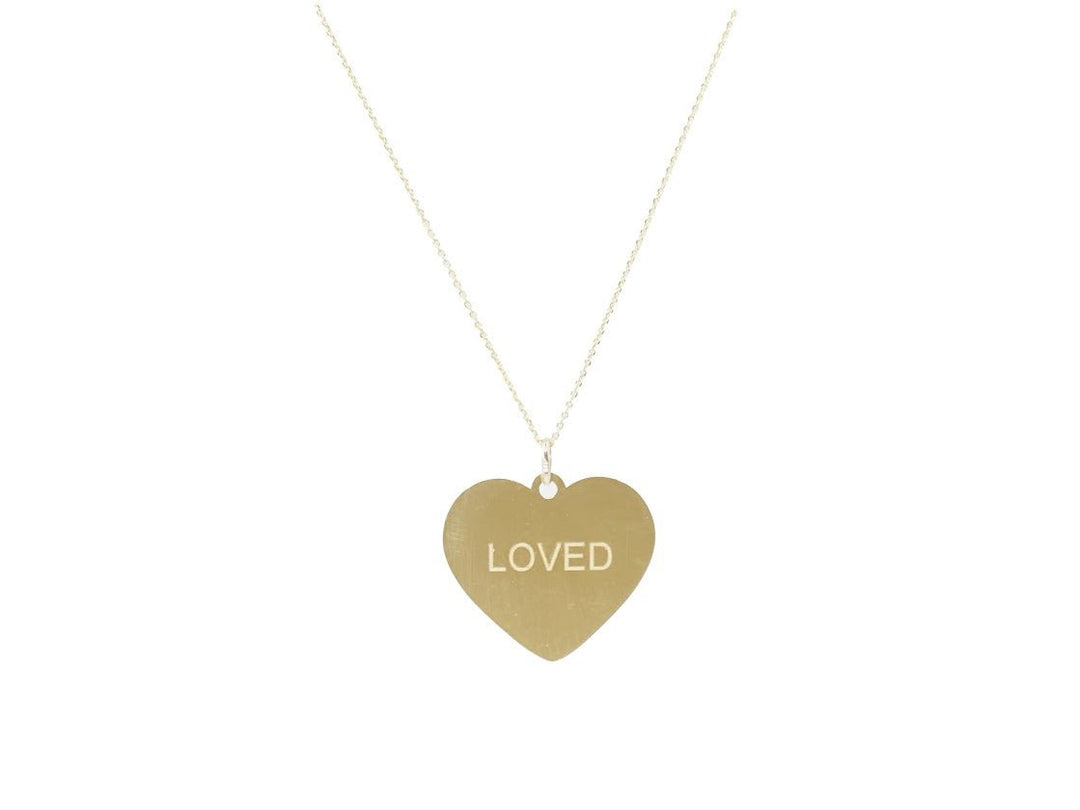 14k Flat Heart LOVED Necklace