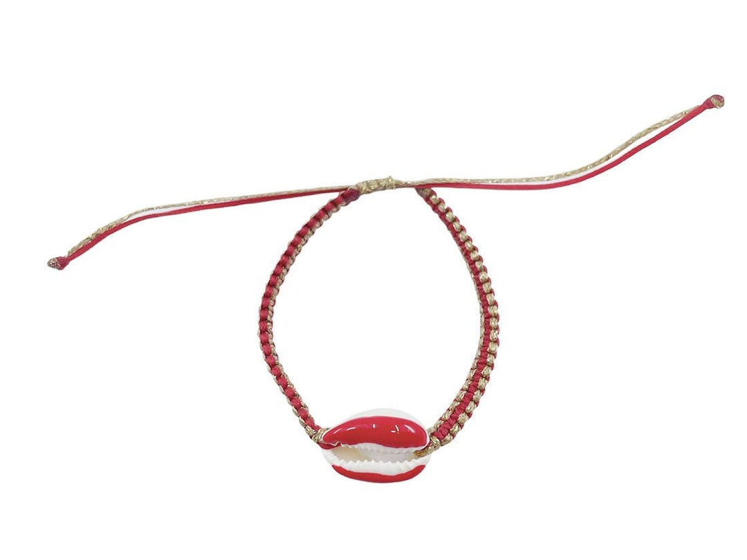 Red Cowrie Shell Bracelet.