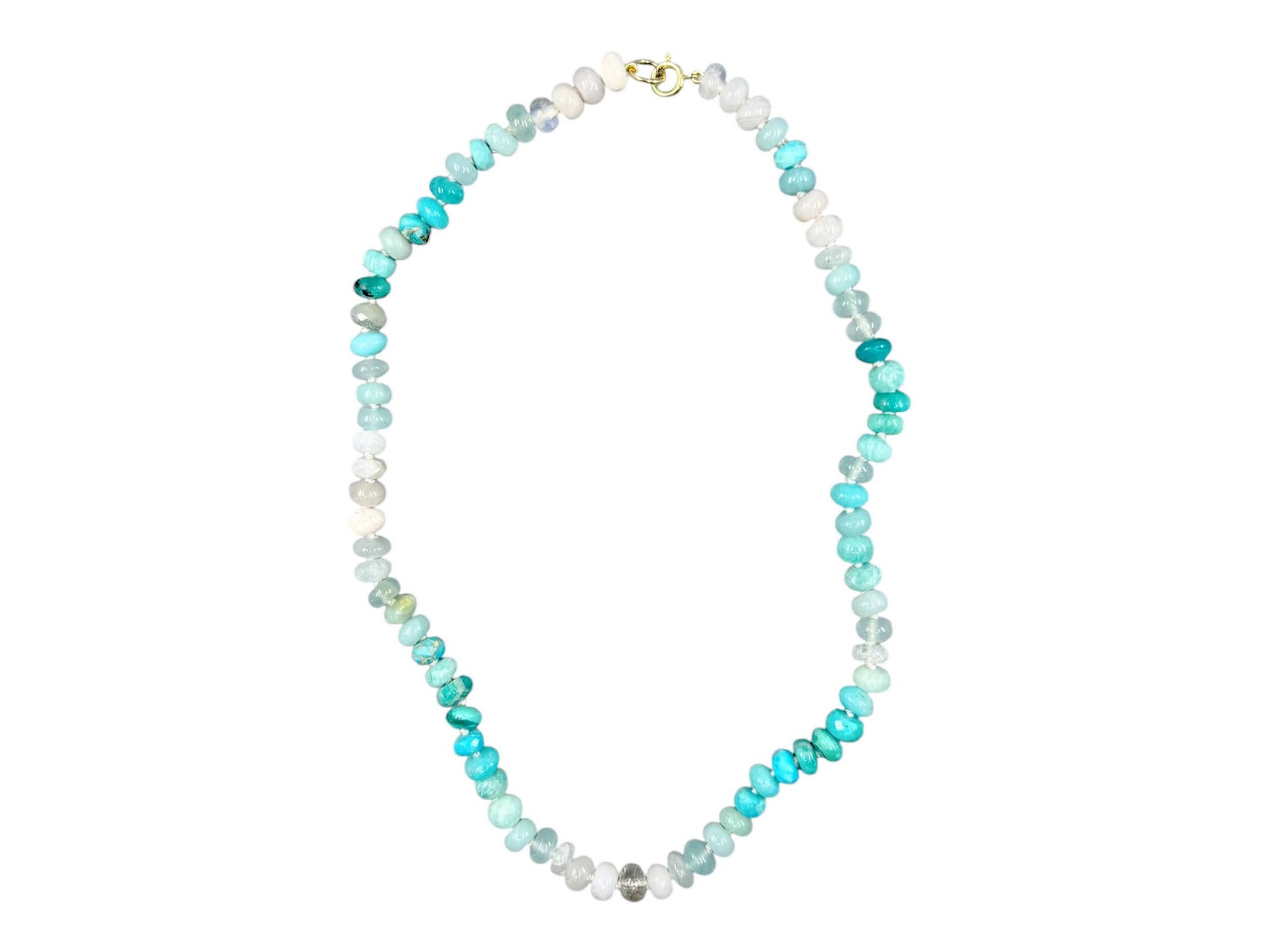 Beaded Gemstone Caribbean Lake Necklace