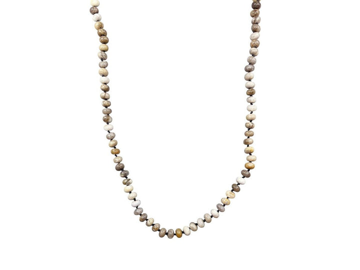 Silver Leaf Jasper Bead Necklace