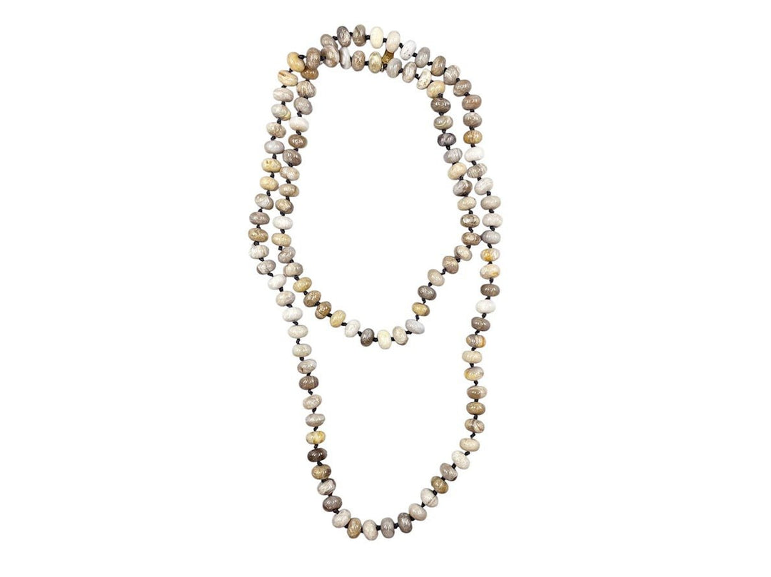 Silver Leaf Jasper Bead Necklace