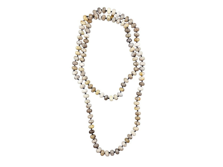 Silver Leaf Jasper Bead Necklace