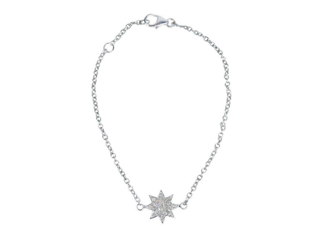 SS Pave Diamond Starburst Bracelet