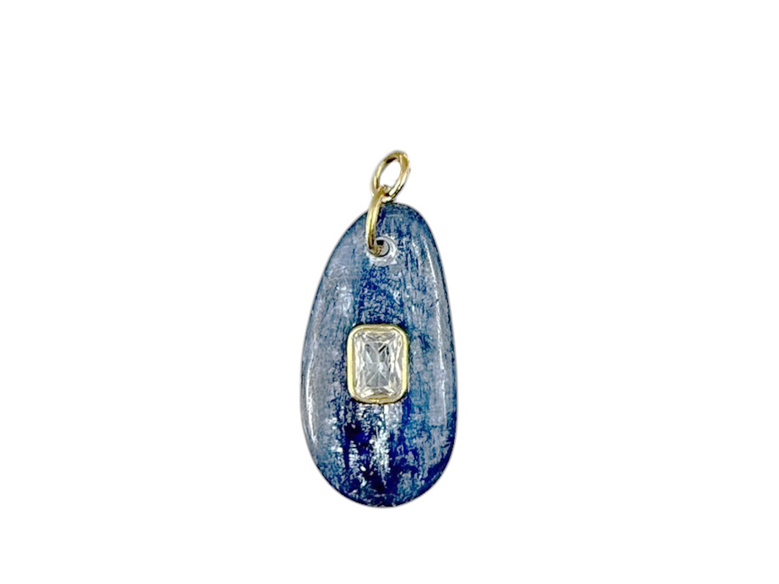 Blue Kyanite Charm with Blue Zircon