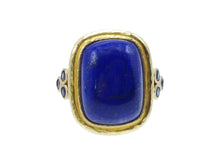 Load image into Gallery viewer, 19k Elizabeth Locke Lapis Ring with Sapphires
