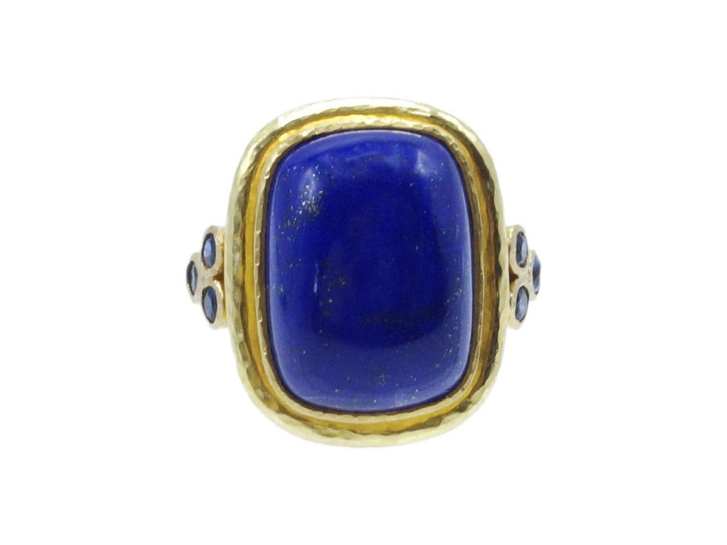 19k Elizabeth Locke Lapis Ring with Sapphires