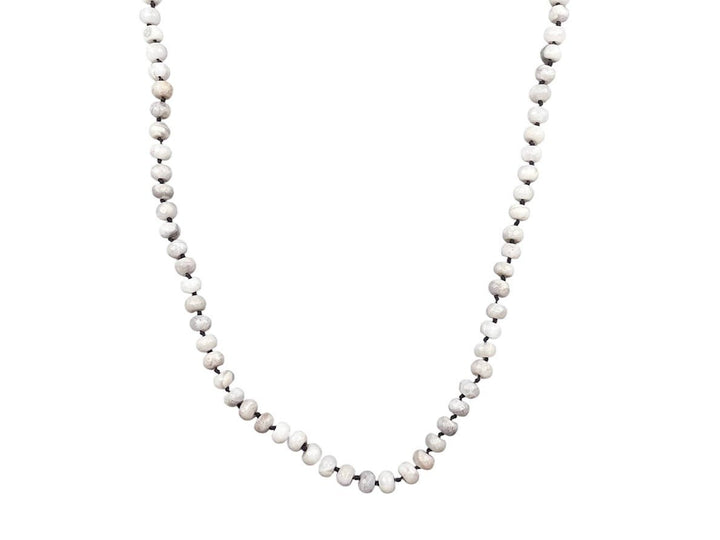 White Agate Bead Necklace