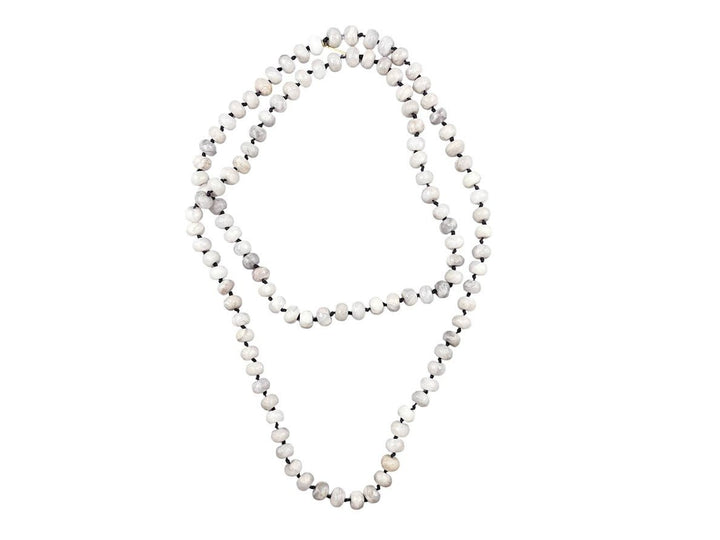 White Agate Bead Necklace