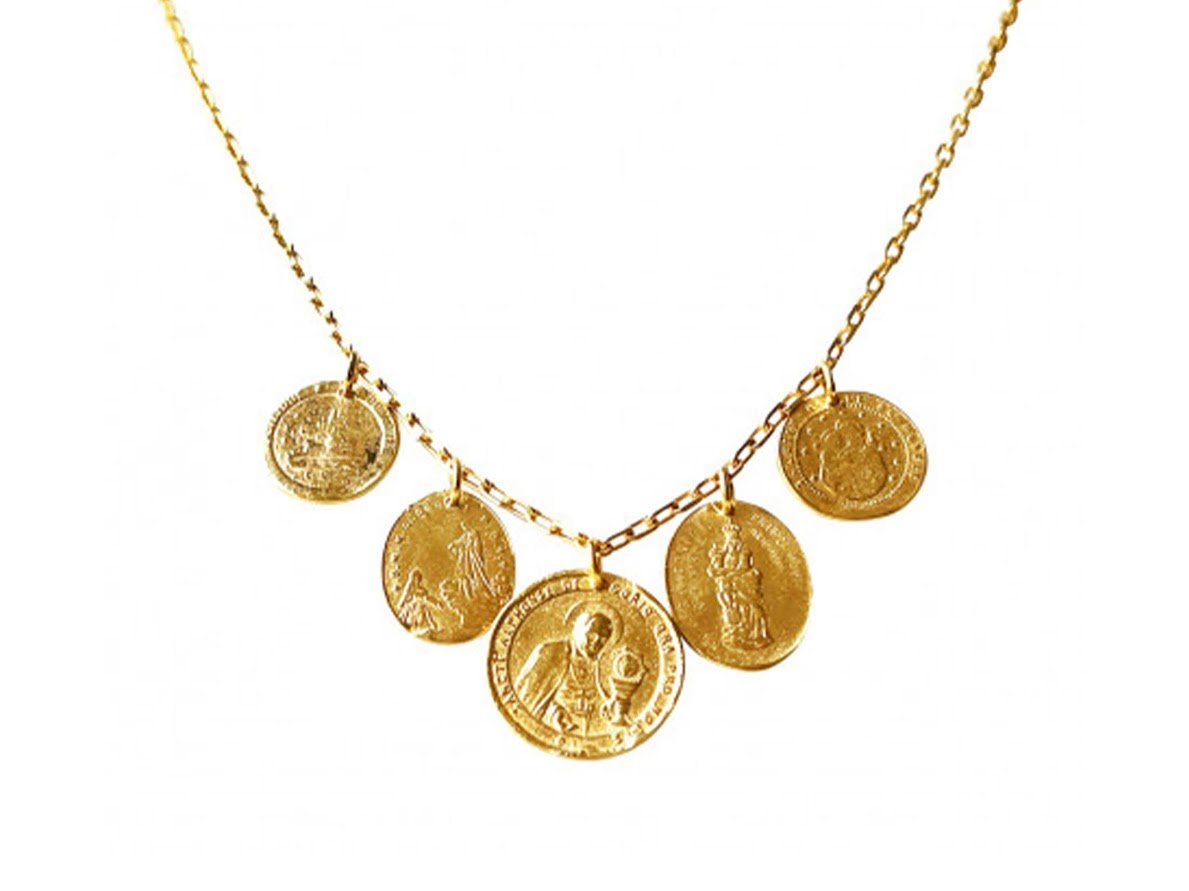 Religious Motif Charms Necklace.