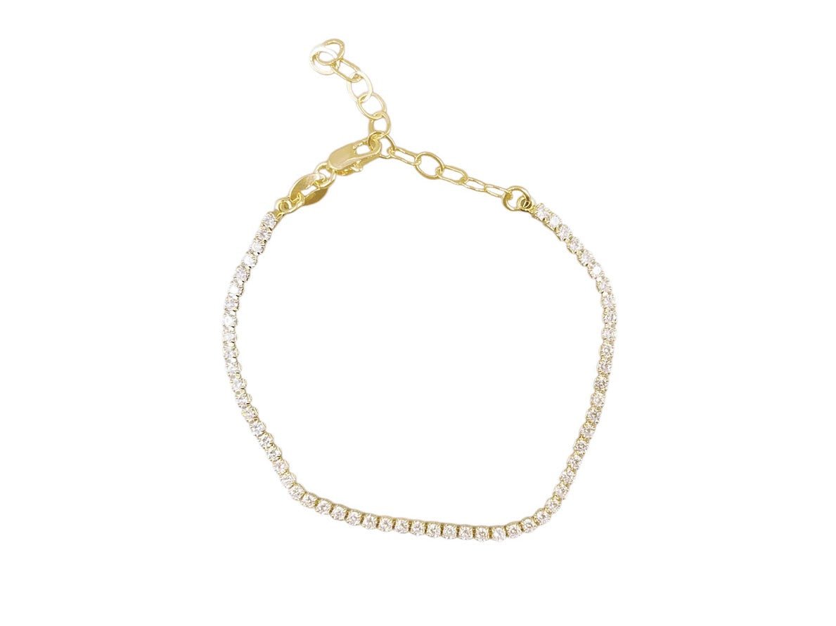 Gold and CZ Tennis Bracelet