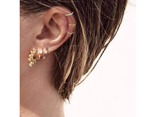 Load image into Gallery viewer, Three-Hoop Ear Cuff with CZs
