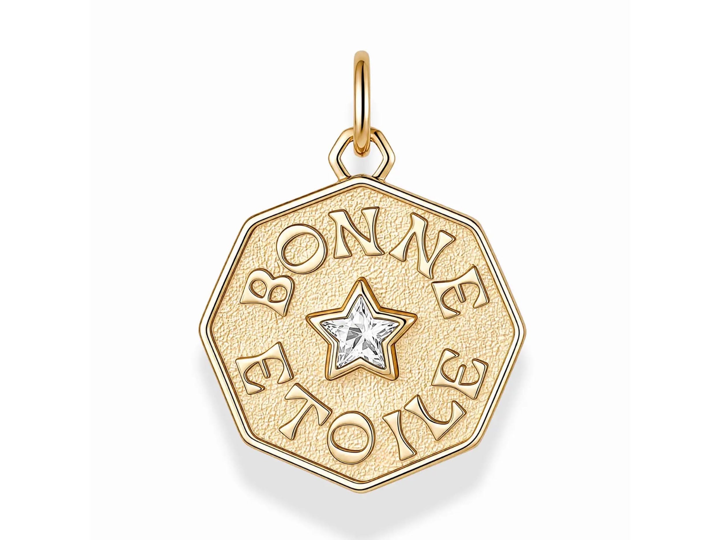 Gold Lucky Star Charm with CZ