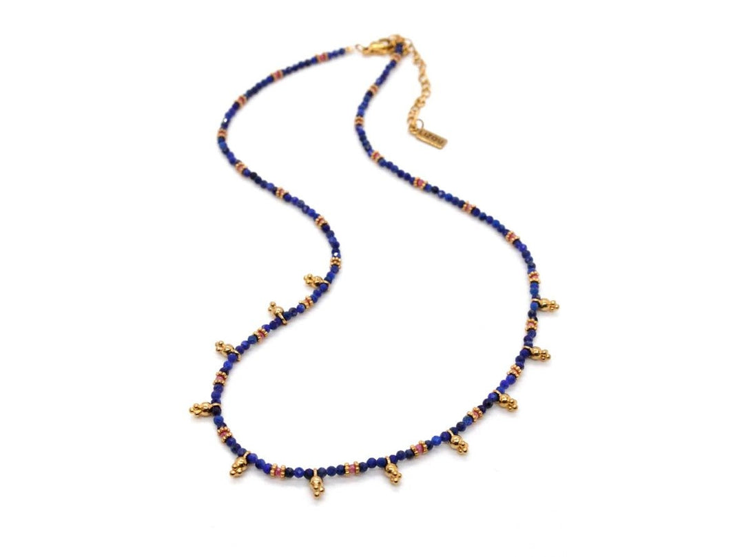 Lapis Necklace with Mini Charms