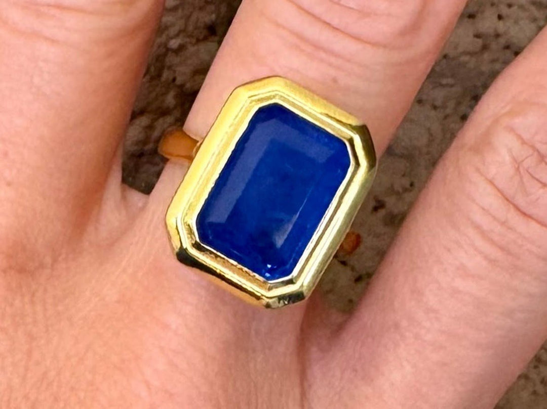 Blue CZ Statement Ring