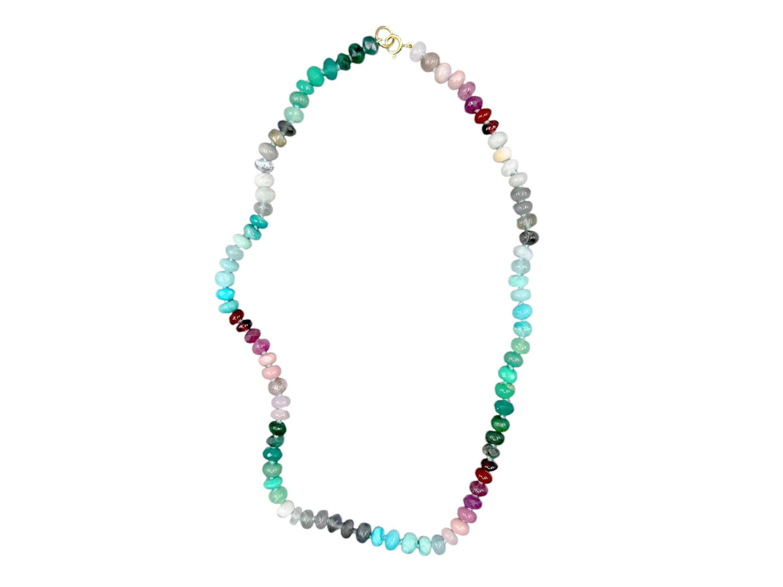 Beaded Gemstone Coral Sea Necklace