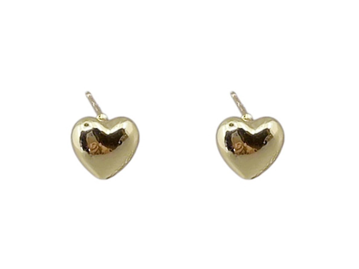 Small Puff Heart Stud Earrings