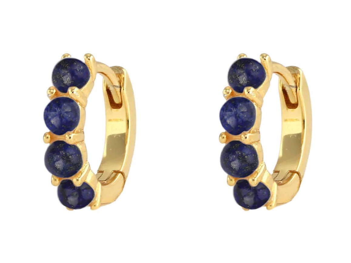 Lapis Huggie Hoop Earrings