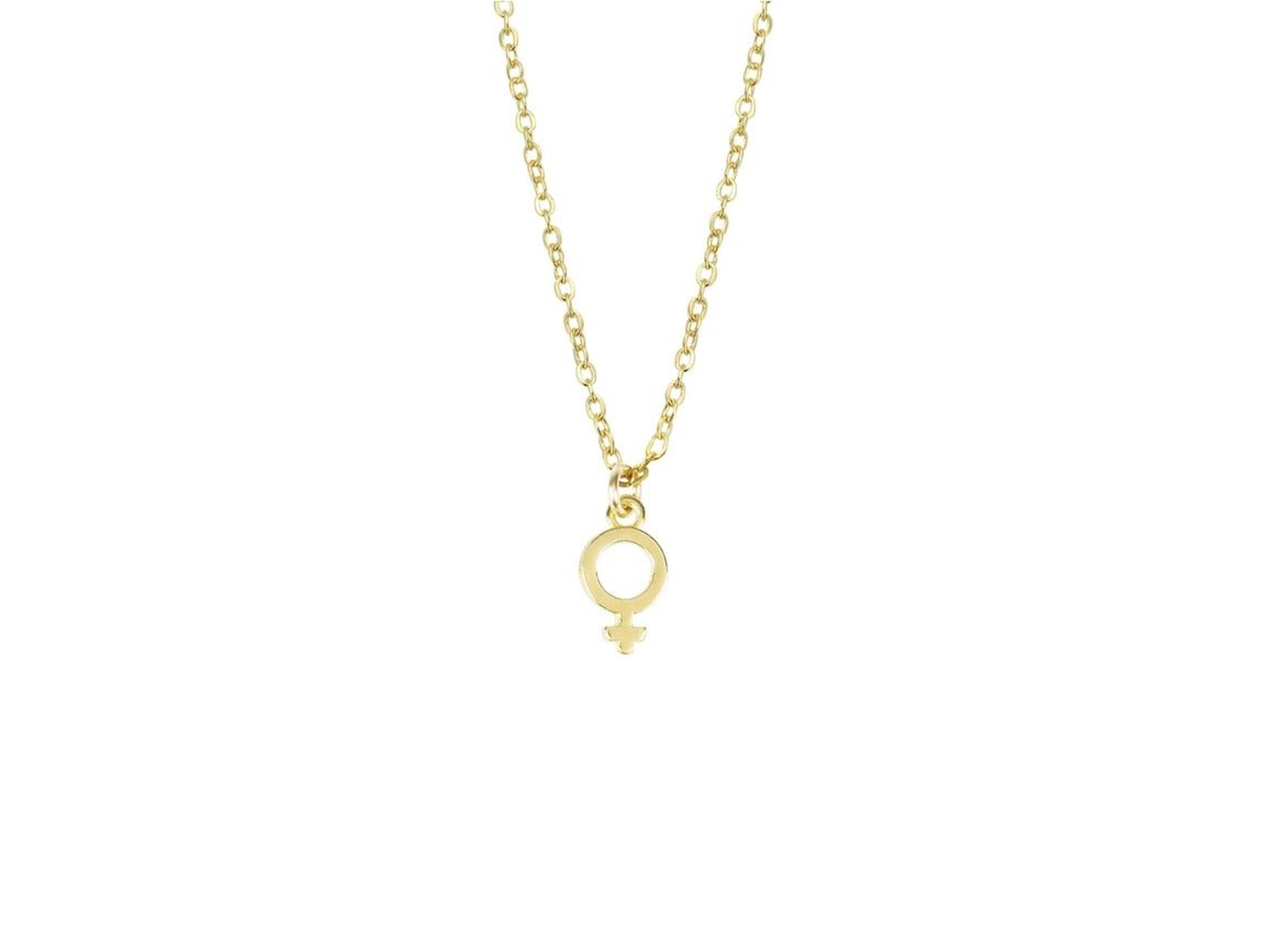 Gold Female Symbol Necklace.