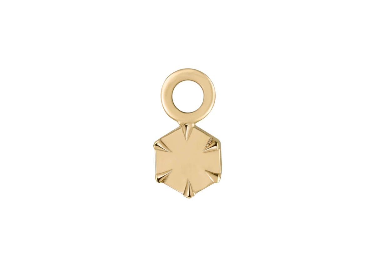 9k Hexagonal Drop Charm
